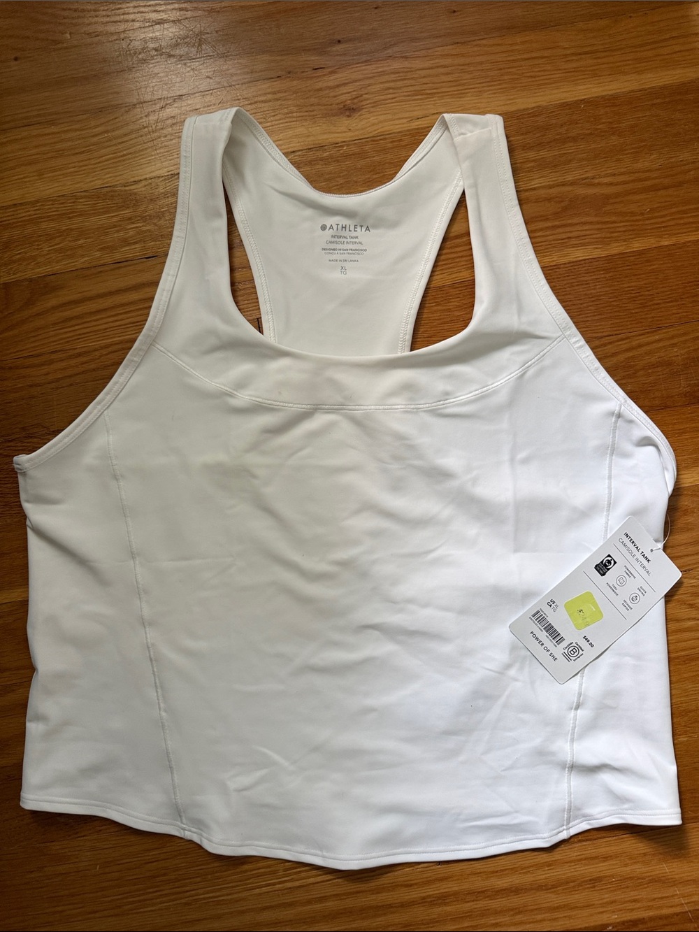 Athleta White Racerback Sports Tank Top